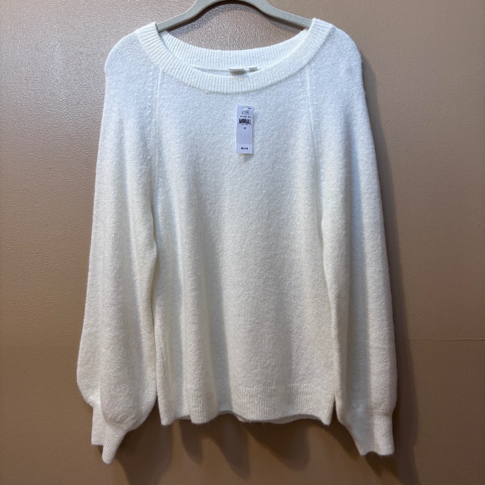 GAP Long Sleeve Acrylic Pullover White Sweater SIze XS NWT